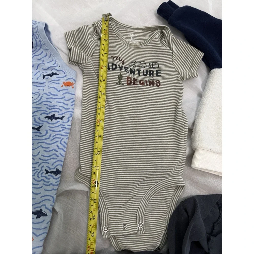 Lot Of‎ 5 Infant Baby Boy Carter's Hoodie Bodysuit Bear Sweater Romper 9 Month